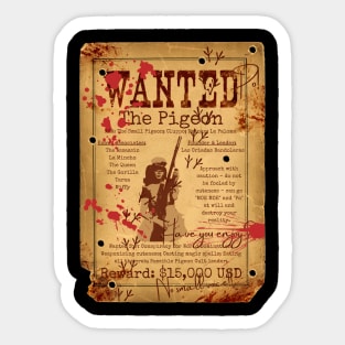 The Pigeon Wanted Poster Sticker